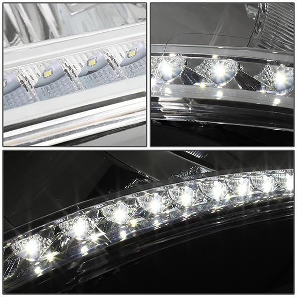 06-09 Ram Truck LED DRL Headlights - Chrome Housing - Clear Lens - Clear Corner - Pair - HL-LED-RM06-CH-CL1 - 4
