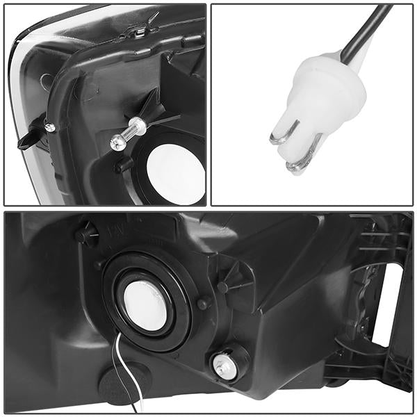 06-09 Ram Truck LED DRL Headlights - Chrome Housing - Clear Lens - Clear Corner - Pair - HL-LED-RM06-CH-CL1 - 6