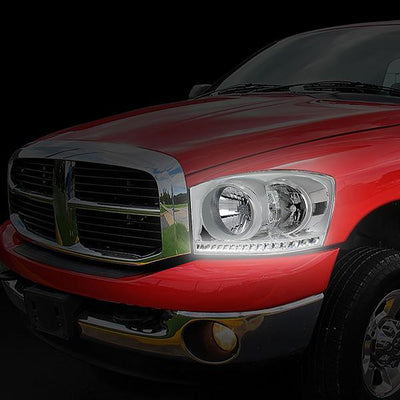 06-09 Ram Truck LED DRL Headlights - Chrome Housing - Clear Lens - Clear Corner - Pair - HL-LED-RM06-CH-CL1 - 9