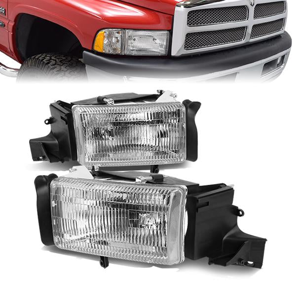 94-02 Dodge Ram 1500 2500 3500 Headlights - Plug-n-Play - Pair