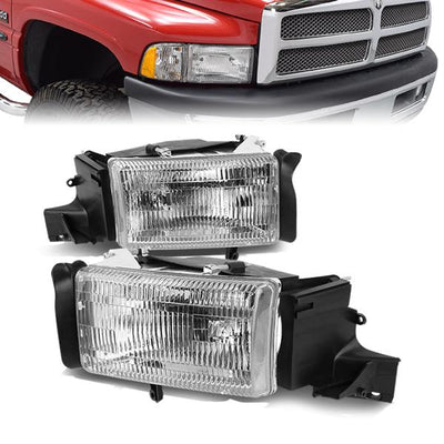 94-02 Dodge Ram 1500 2500 3500 Headlights - Plug-n-Play - Pair