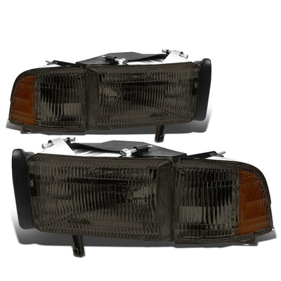 D-Motoring - Headlights - Smoked Lens - Plug-n-Play - Pair - 94-01 Dodge Ram 1500 / 2500 / 3500 - 1