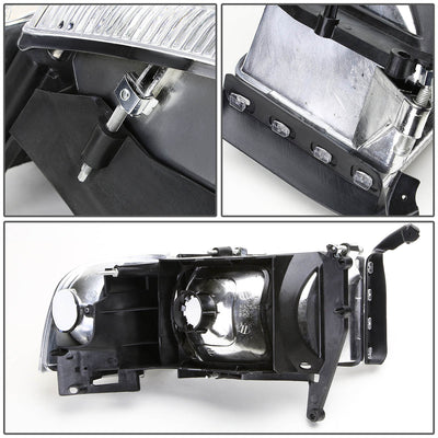 D-Motoring - Headlight - Chrome Housing - Amber Corner - Plug-n-Play - Left - 94-01 Dodge Ram 1500 / 2500 / 3500 - 4
