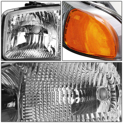 D-Motoring - Headlights - Chrome Housing - Amber Corner - Plug-n-Play - Pair - GMC Sierra 1500(HD) / 2500(HD) / 3500(HD) / Sierra C3 / Yukon - 2