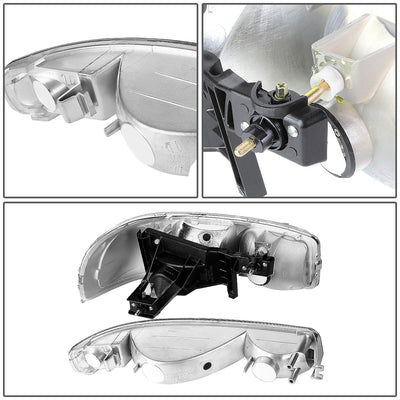D-Motoring - Headlights - Chrome Housing - Amber Corner - Plug-n-Play - Pair - GMC Sierra 1500(HD) / 2500(HD) / 3500(HD) / Sierra C3 / Yukon - 4