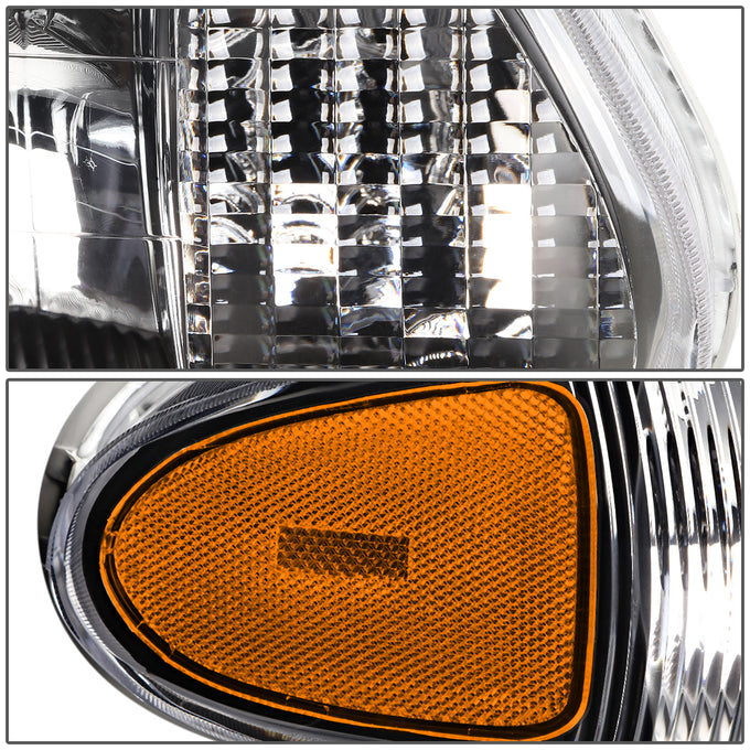 D-Motoring - Headlights - Black Housing - Amber Corner - Plug-n-Play - Pair - Buick Century / Regal - 3