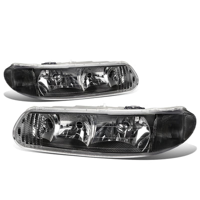 D-Motoring - Headlights - Black Housing - Clear Corner - Plug-n-Play - Pair - Buick Century / Buick Regal - 1
