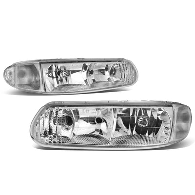 D-Motoring - Headlights - Chrome Housing - Clear Corner - Plug-n-Play - Pair - Buick Century / Regal - 4