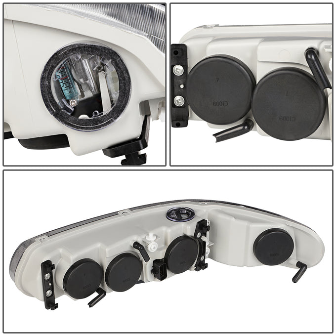 D-Motoring - Headlights - Chrome Housing - Clear Corner - Plug-n-Play - Pair - Buick Century / Regal - 6