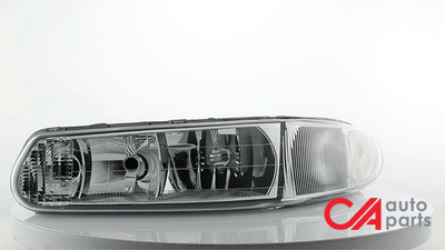 D-Motoring - Headlights - Chrome Housing - Clear Corner - Plug-n-Play - Pair - Buick Century / Regal - 2