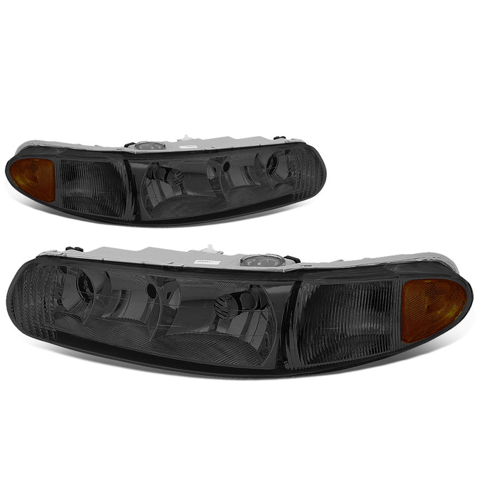 D-Motoring - Headlights - Smoked Lens - Amber Corner - Plug-n-Play - Pair - Buick Century / Buick Regal - 1