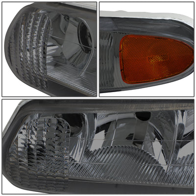 D-Motoring - Headlights - Smoked Lens - Amber Corner - Plug-n-Play - Pair - Buick Century / Buick Regal - 3
