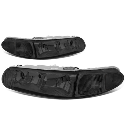 D-Motoring - Headlights - Smoked Lens - Clear Corner - Plug-n-Play - Pair - Buick Century / Regal - 1