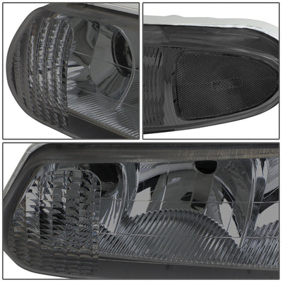 D-Motoring - Headlights - Smoked Lens - Clear Corner - Plug-n-Play - Pair - Buick Century / Regal - 4