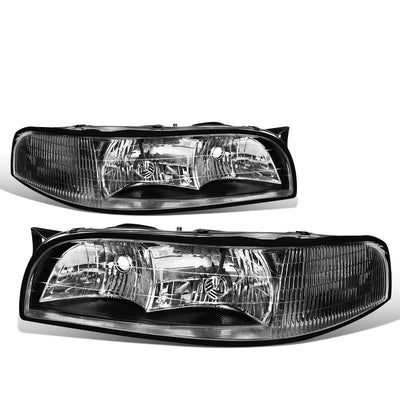 D-Motoring - Headlights - Black Housing - Clear Corner - Plug-n-Play - Pair - 97-99 Buick LeSabre - 1