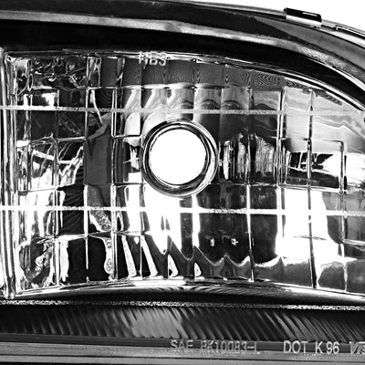 D-Motoring - Headlights - Black Housing - Clear Corner - Plug-n-Play - Pair - 97-99 Buick LeSabre - 2