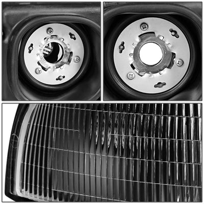 D-Motoring - Headlights - Black Housing - Clear Corner - Plug-n-Play - Pair - 97-99 Buick LeSabre - 3