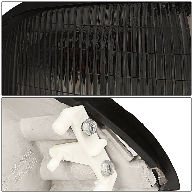 D-Motoring - Headlights - Smoked Lens - Clear Corner - Plug-n-Play - Pair - 97-99 Buick LeSabre - 4