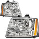 D-Motoring - Headlights - Chrome Housing - Amber Corner - Plug-n-Play - Pair - Chevy Tahoe / Avalanche / Suburban 1500 / 2500 - 1