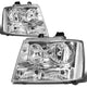 D-Motoring - Headlights - Chrome Housing - Clear Corner - Plug-n-Play - Pair - Chevy Tahoe / Avalanche / Suburban 1500 / 2500 - 1