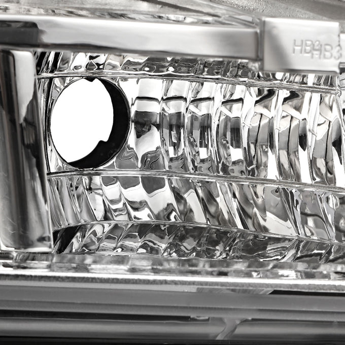 D-Motoring - Headlights - Chrome Housing - Clear Corner - Plug-n-Play - Pair - Chevy Tahoe / Avalanche / Suburban 1500 / 2500 - 3