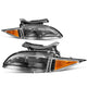 D-Motoring - 95-99 Chevy Cavalier Headlights - Black Housing - Clear Lens - Amber Corner - Plug-n-Play - Pair - 1