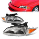 95-99 Chevrolet Cavalier Headlights - Chrome Housing - Amber Corner - Plug-n-Play - Pair