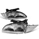 D-Motoring - Headlights - Chrome Housing - Clear Corner - Plug-n-Play - Pair - 95-99 Chevy Cavalier - 1