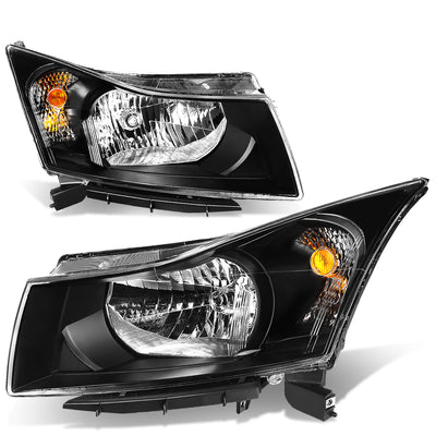 D-Motoring - Headlights - Black Housing - Amber Corner - Plug-n-Play - Pair - 11-15 Chevrolet Cruze - 1