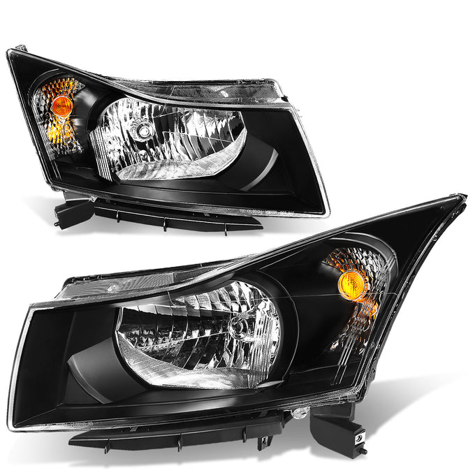 D-Motoring - Headlights - Black Housing - Amber Corner - Plug-n-Play - Pair - 11-15 Chevrolet Cruze - 1