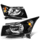 D-Motoring - Headlights - Black Housing - Amber Corner - Plug-n-Play - Pair - 11-15 Chevrolet Cruze - 1