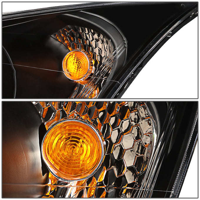 D-Motoring - Headlights - Black Housing - Amber Corner - Plug-n-Play - Pair - 11-15 Chevrolet Cruze - 4