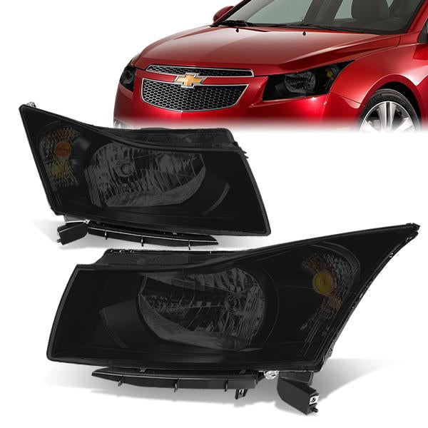 11-15 Chevrolet Cruze Headlights - Smoked Housing - Smoked Lens - Amber Corner - Plug-n-Play - Pair