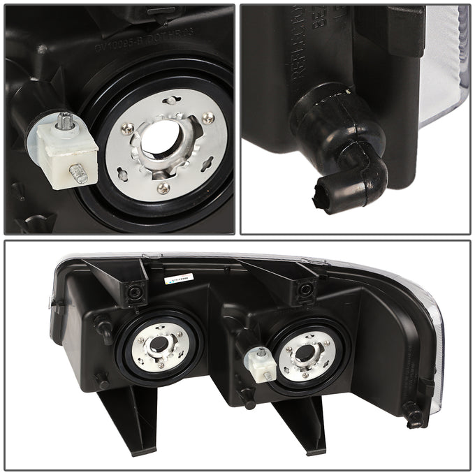 D-Motoring - Headlights - Black Housing - Plug-n-Play - Pair - Chevrolet Express 1500 / 3500 / GMC Savana 1500 / 2500 / 3500 - 5