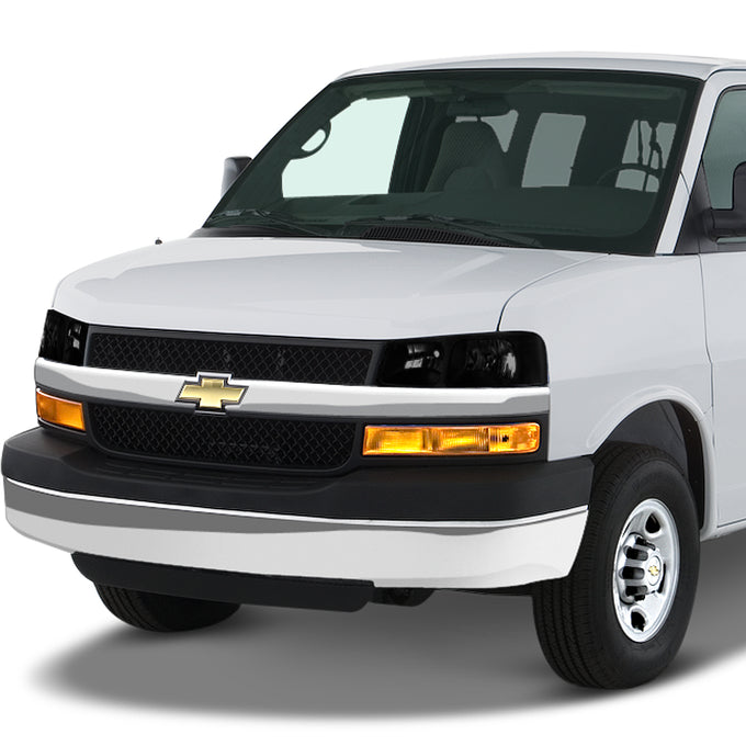D-Motoring - Headlights - Smoked Lens - Plug-n-Play - Pair - Chevrolet Express 1500 / 3500 / GMC Savana 1500 / 2500 / 3500 - 5