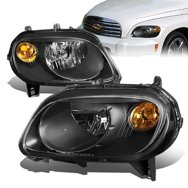 06-11 Chevrolet HHR Headlights - Black Housing - Amber Corner - Plug-n-Play - Pair