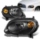 06-11 Chevrolet HHR Headlights - Black Housing - Amber Corner - Plug-n-Play - Pair