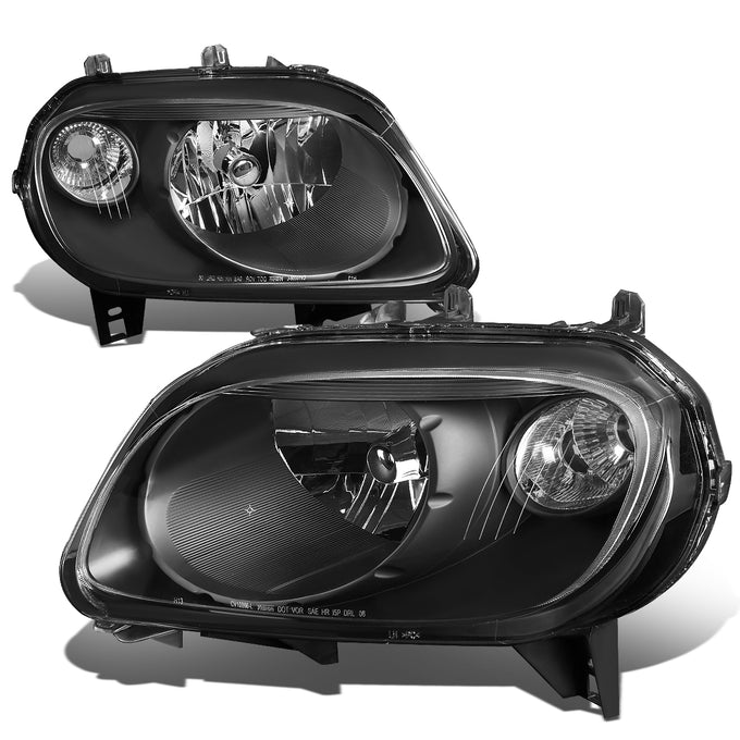 D-Motoring - Headlights - Black Housing - Clear Corner - Plug-n-Play - Pair - 06-11 Chevrolet HHR - 1