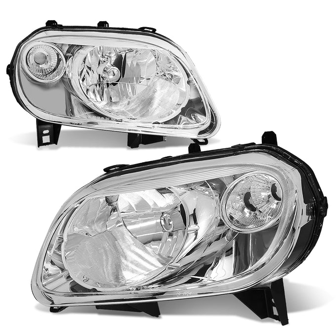 D-Motoring - Headlights - Chrome Housing - Clear Corner - Plug-n-Play - Pair - 06-11 Chevrolet HHR - 1