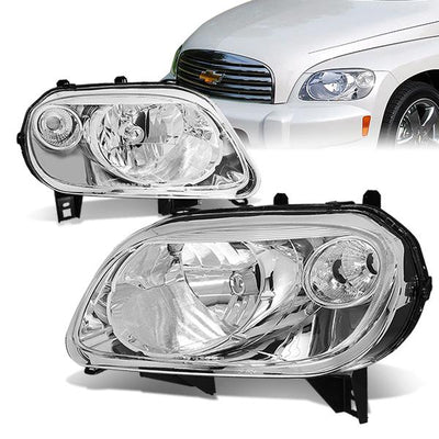 06-11 Chevrolet HHR Headlights - Chrome Housing - Clear Corner - Plug-n-Play - Pair