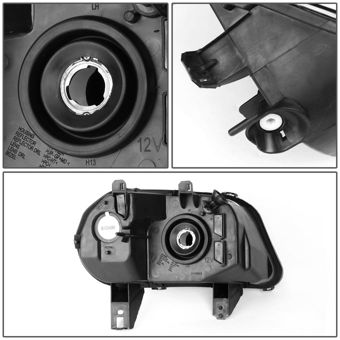 D-Motoring - Headlights - Smoked Lens - Clear Corner - Plug-n-Play - Pair - 06-11 Chevrolet HHR - 4
