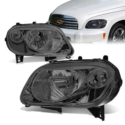 06-11 Chevrolet HHR Headlights - Smoked Housing - Smoked Lens - Clear Corner - Plug-n-Play - Pair