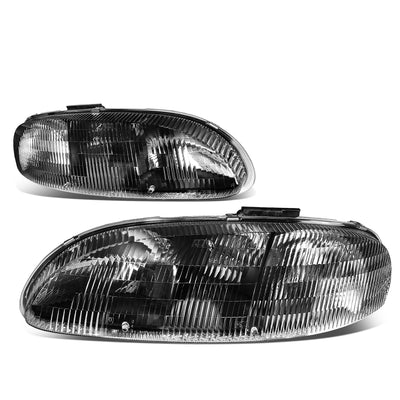 D-Motoring - Headlights - Black Housing - Clear Corner - Plug-n-Play - Pair - Chevrolet Lumina / Monte Carlo - 1