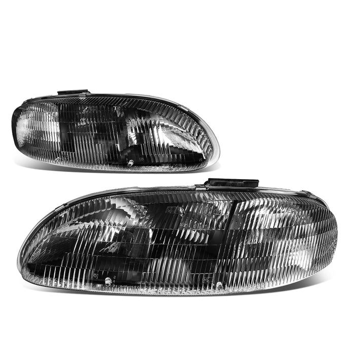 D-Motoring - Headlights - Black Housing - Clear Corner - Plug-n-Play - Pair - Chevrolet Lumina / Monte Carlo - 1
