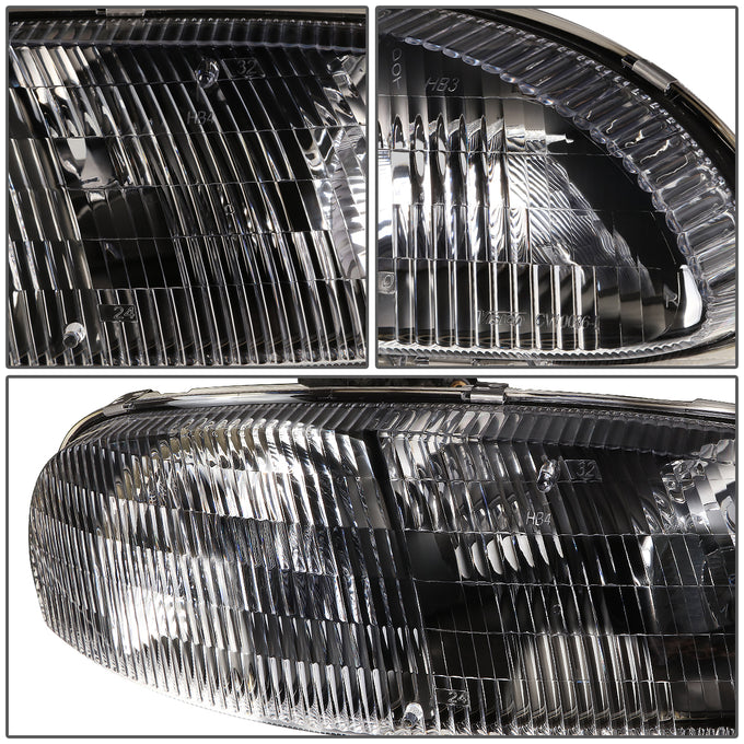 D-Motoring - Headlights - Black Housing - Clear Corner - Plug-n-Play - Pair - Chevrolet Lumina / Monte Carlo - 4