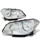 D-Motoring - Headlights - Chrome Housing - Clear Corner - Plug-n-Play - Pair - 08-12 Chevrolet Malibu - 1