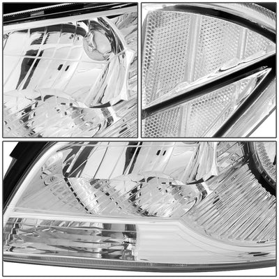 D-Motoring - Headlights - Chrome Housing - Clear Corner - Plug-n-Play - Pair - 08-12 Chevrolet Malibu - 4