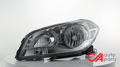 D-Motoring - Headlights - Chrome Housing - Clear Corner - Plug-n-Play - Pair - 08-12 Chevrolet Malibu - 2