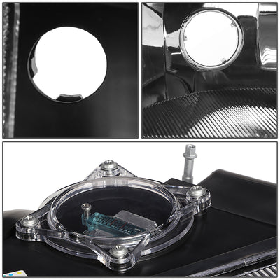 D-Motoring - Headlights - Black Housing - Clear Corner - Plug-n-Play - Pair - Chrysler Cirrus / Dodge Stratus / Plymouth Breeze - 4
