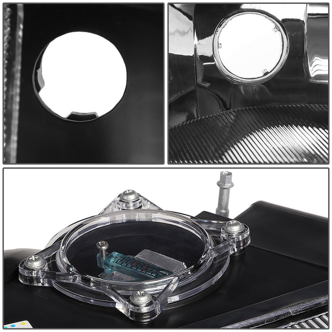 D-Motoring - Headlights - Black Housing - Clear Corner - Plug-n-Play - Pair - Chrysler Cirrus / Dodge Stratus / Plymouth Breeze - 4